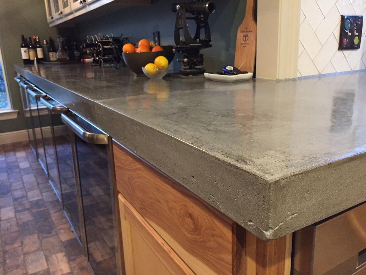 After Flood Central Couple Reimagines Home With Concrete Counters