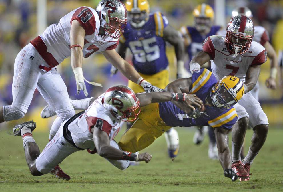 Photos: Rain, puddles and another big win in Tiger Stadium as LSU hosts Western Kentucky _lowres