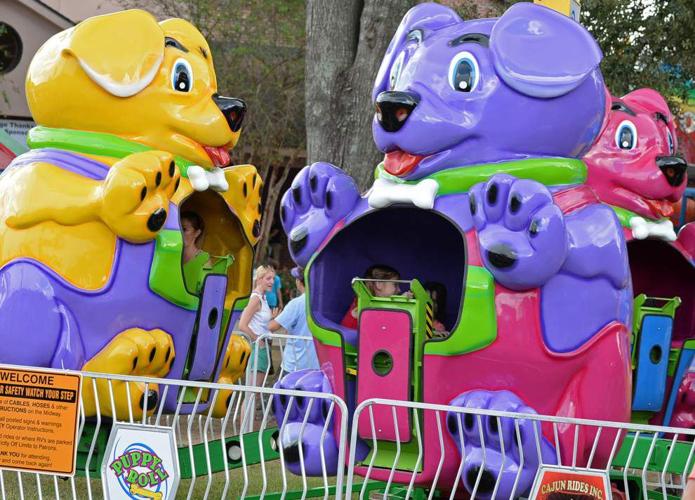 Flying horses, sliding dads, rolling dragons at St. Fair