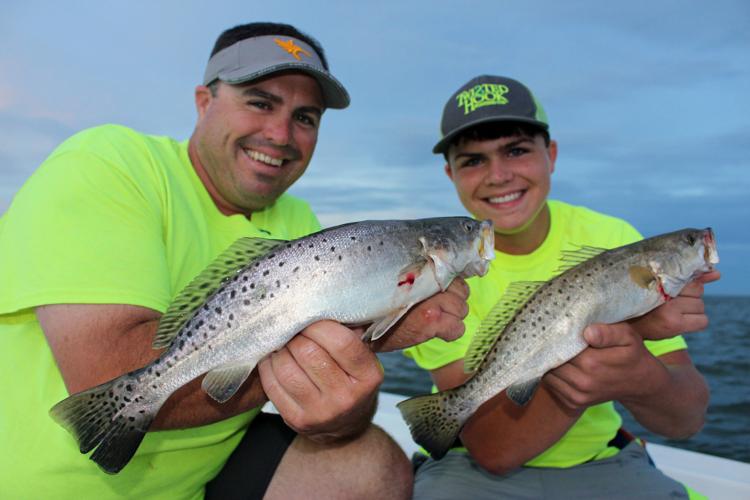 Keeper speckled trout much closer to the dock than you think