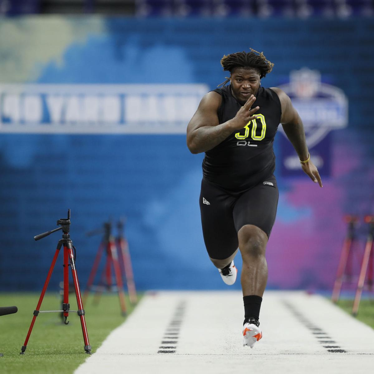 Lsu S Damien Lewis Kicks Off Nfl Combine With 40 Yard Dash