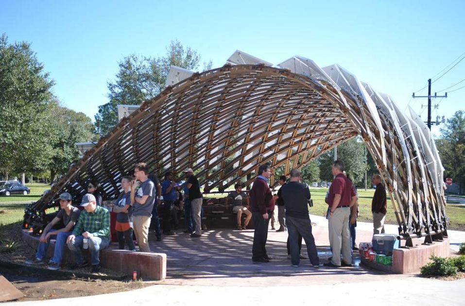 ‘Lafayette Strong’ pavilion on Camellia Boulevard nears completion