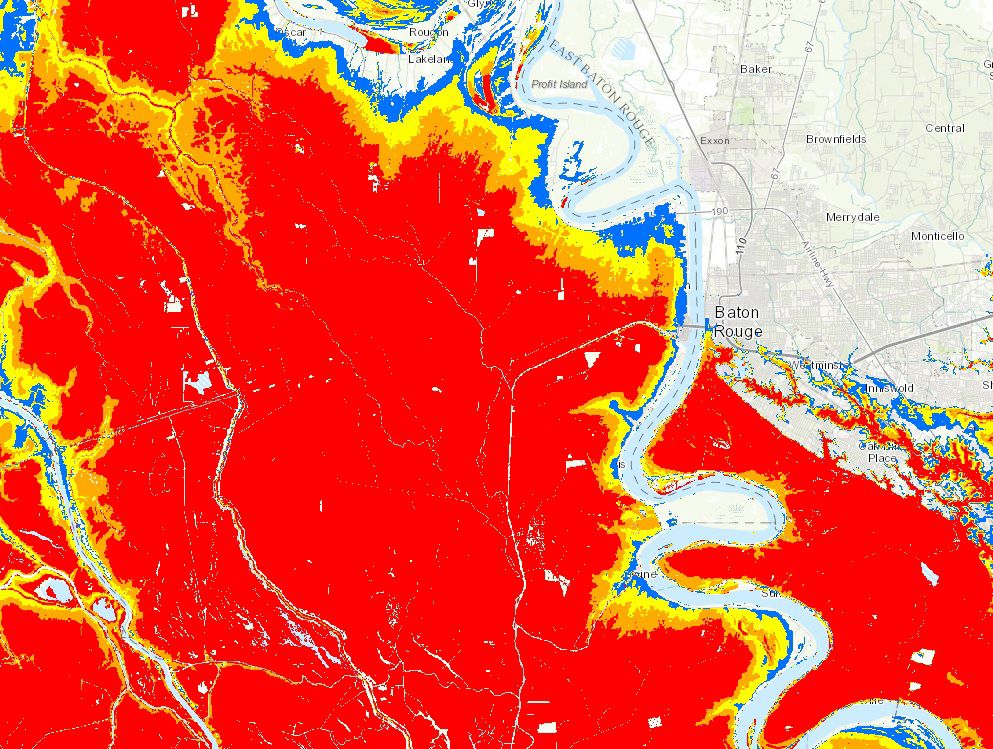 How Baton Rouge-area homes might fare in hurricane's storm surge shown