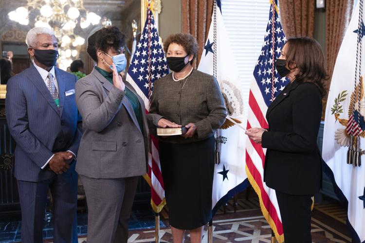 Shalanda Young, who grew up in Clinton and Baker, sworn into Biden