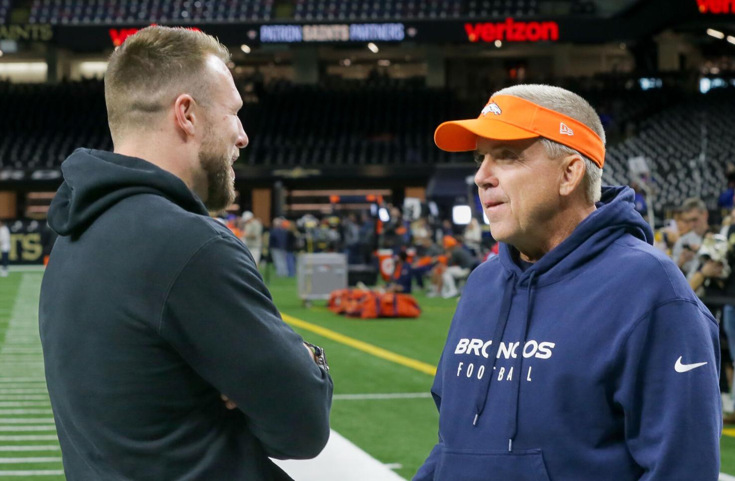 Broncos coach Sean Payton catches up with Saints players Saints