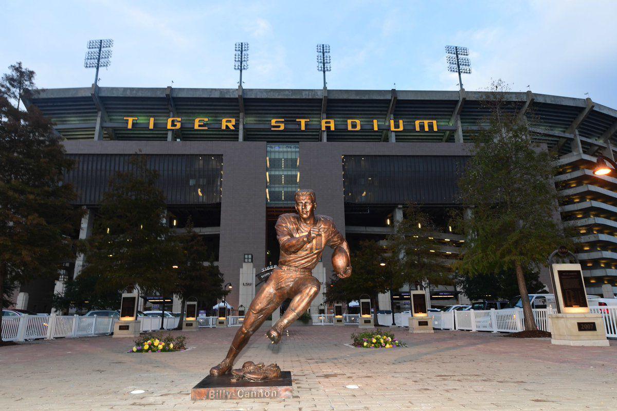 Check out first photo of LSU hall of famer Billy Cannon's statue
