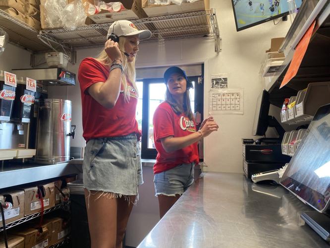 Louisiana Olympic duo works a shift at Cane's in Baton Rouge News