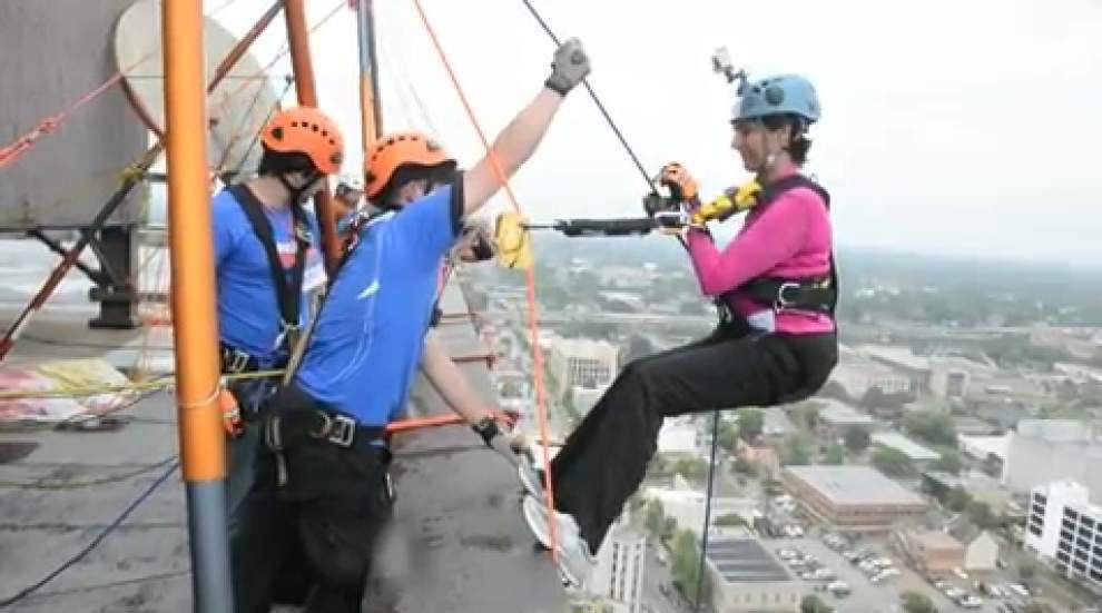 First lady rappels in Capital City _lowres