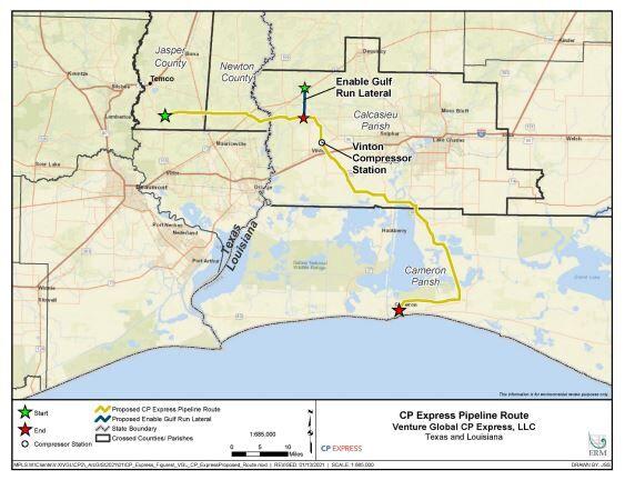 Venture Global #39 s CP2LNG project in Cameron Parish map theadvocate com