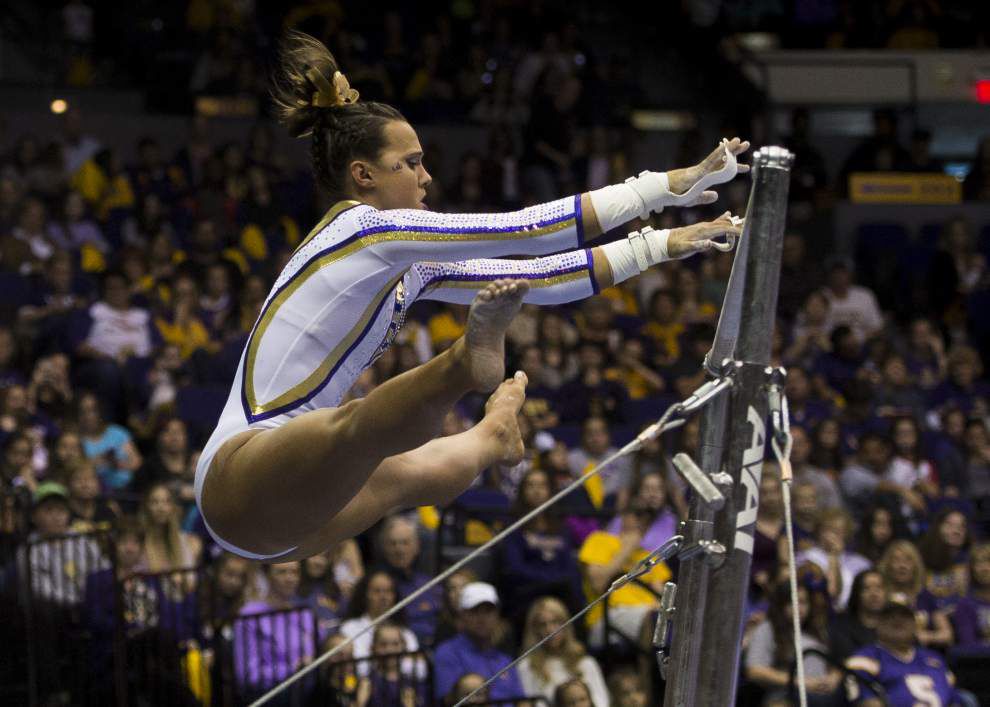 In Front Of A Record Crowd LSU Gymnastics Dominates Alabama Behind Another From Ashleigh