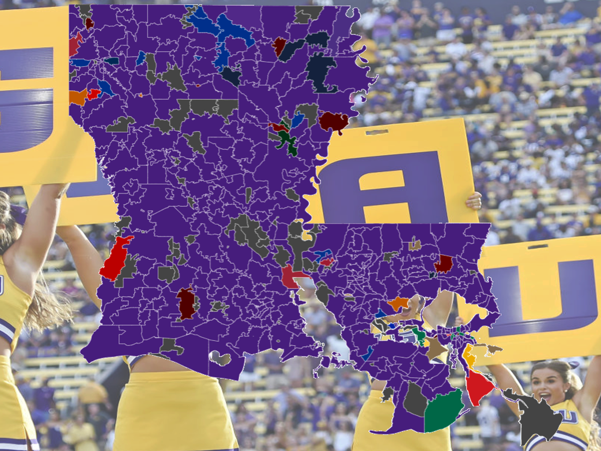 Interactive Mapping Louisiana S College Football Fanhood A Sea