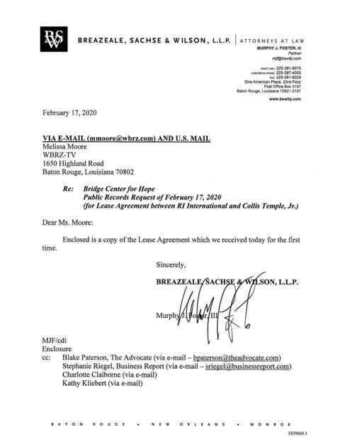 Bridge Center For Hope Lease Agreement Theadvocate Com