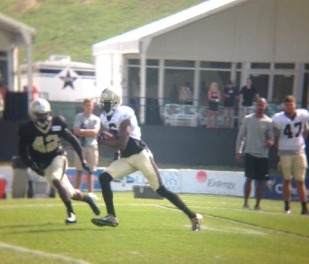 Saints defense gets physical in Thursday's practice _lowres