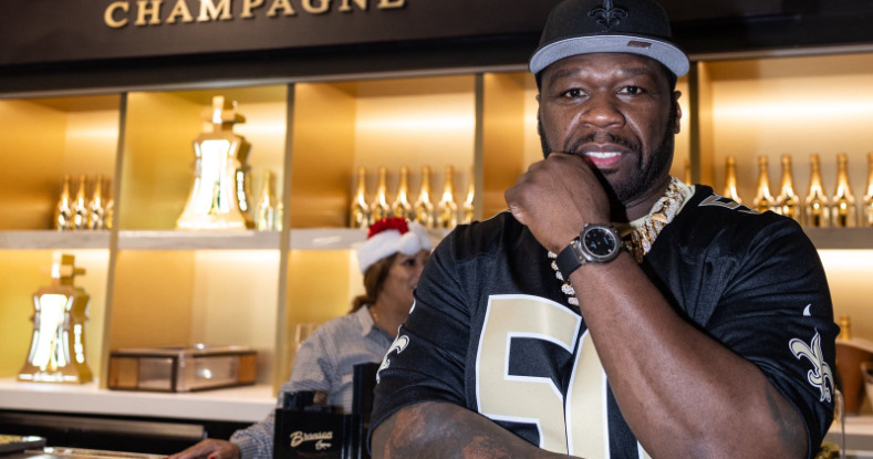 Saints-Spiel, Champagner genießen: 50 Cent genießt das Leben in Louisiana ...