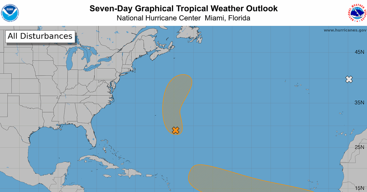 Hurricane forecasters track two Atlantic disturbances that could develop this week Aug 23, 2026 11 mins ago 1 min to read