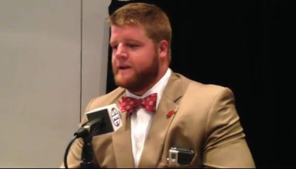 Video: University of Arkansas lineman Brey Cook talks Razorback football for 2014 _lowres