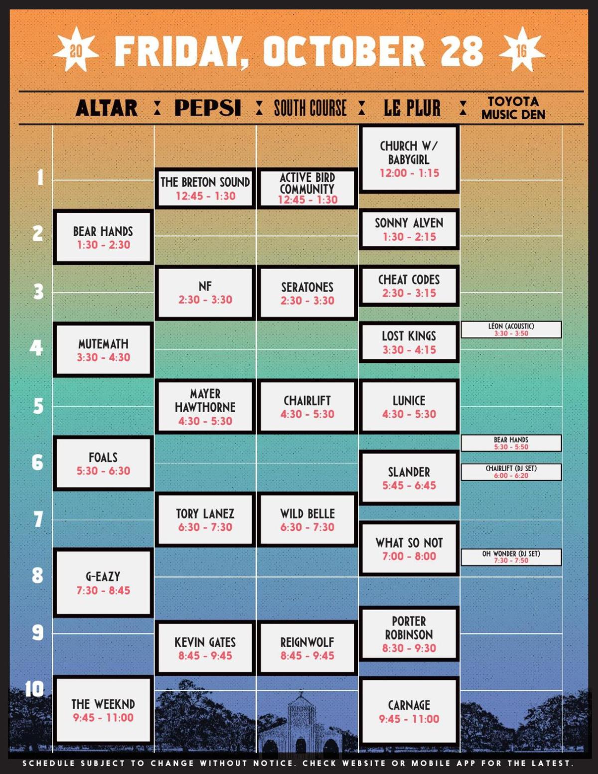 16 Voodoo Festival Full Schedule Theadvocate Com