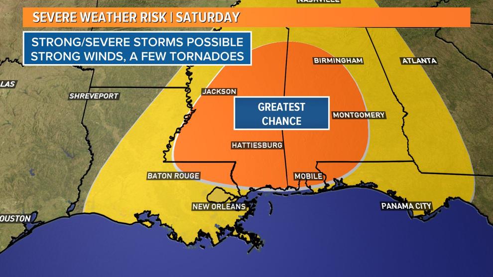 'Enhanced' risk of severe weather in south Louisiana this weekend See