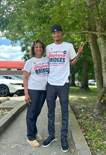 Judge-elect Stephanie Bridges with her son Jordan Bridges