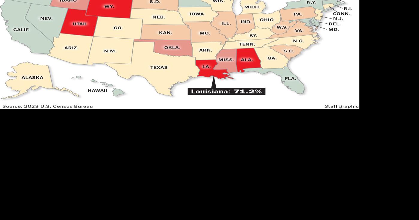 032326 Gender Pay Gap US map | | theadvocate.com