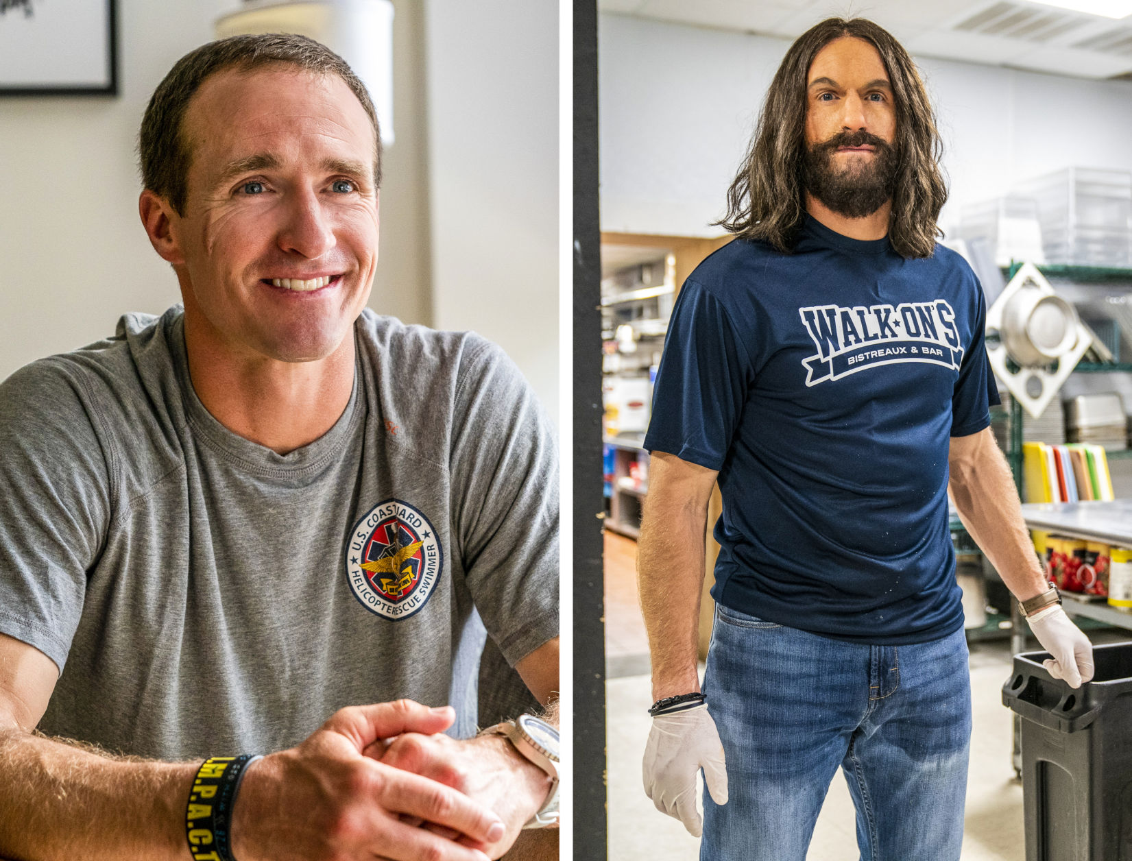 Working at Walk-On's: Drew Brees, Brandon Landry go undercover for