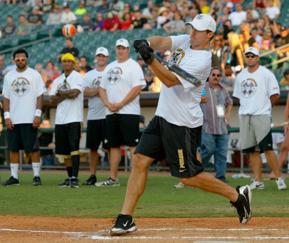 Watch Drew Brees Hit Home Run In Celebrity Softball Game