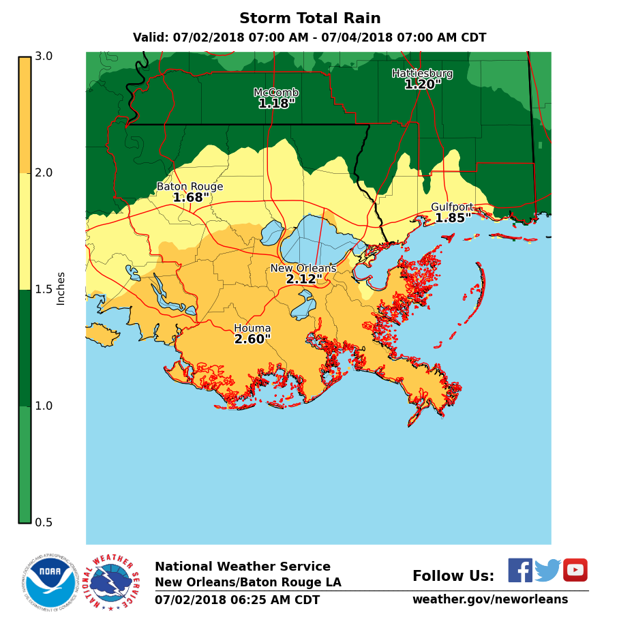 Active weather forecast for south Louisiana on Tuesday Key details to