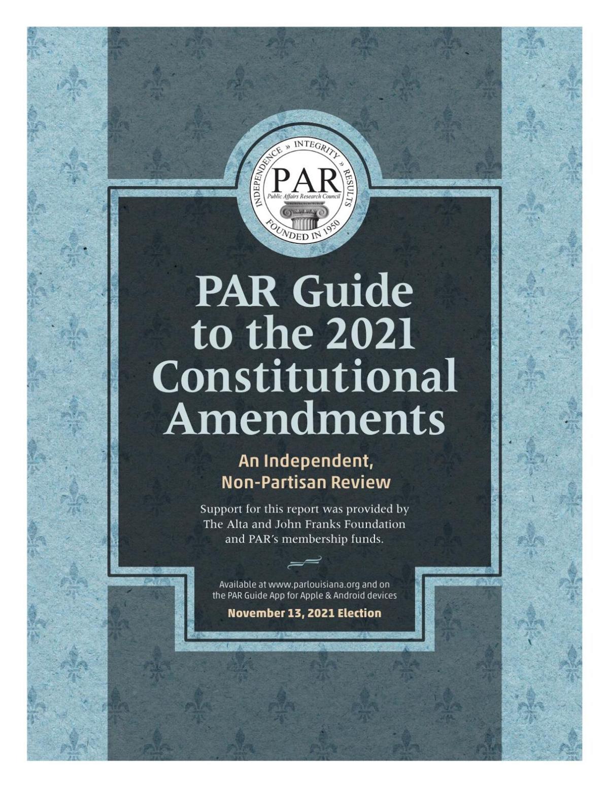 PAR Guide to Constitutional Amendments on Nov. 13 ballot