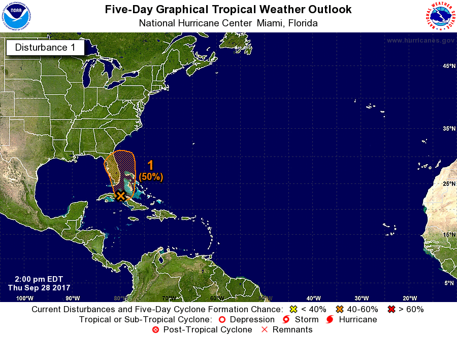 Tropical wave, heading toward Florida, has 40 percent chance of development Tropical wave, heading toward Florida, has 40 percent chance of development