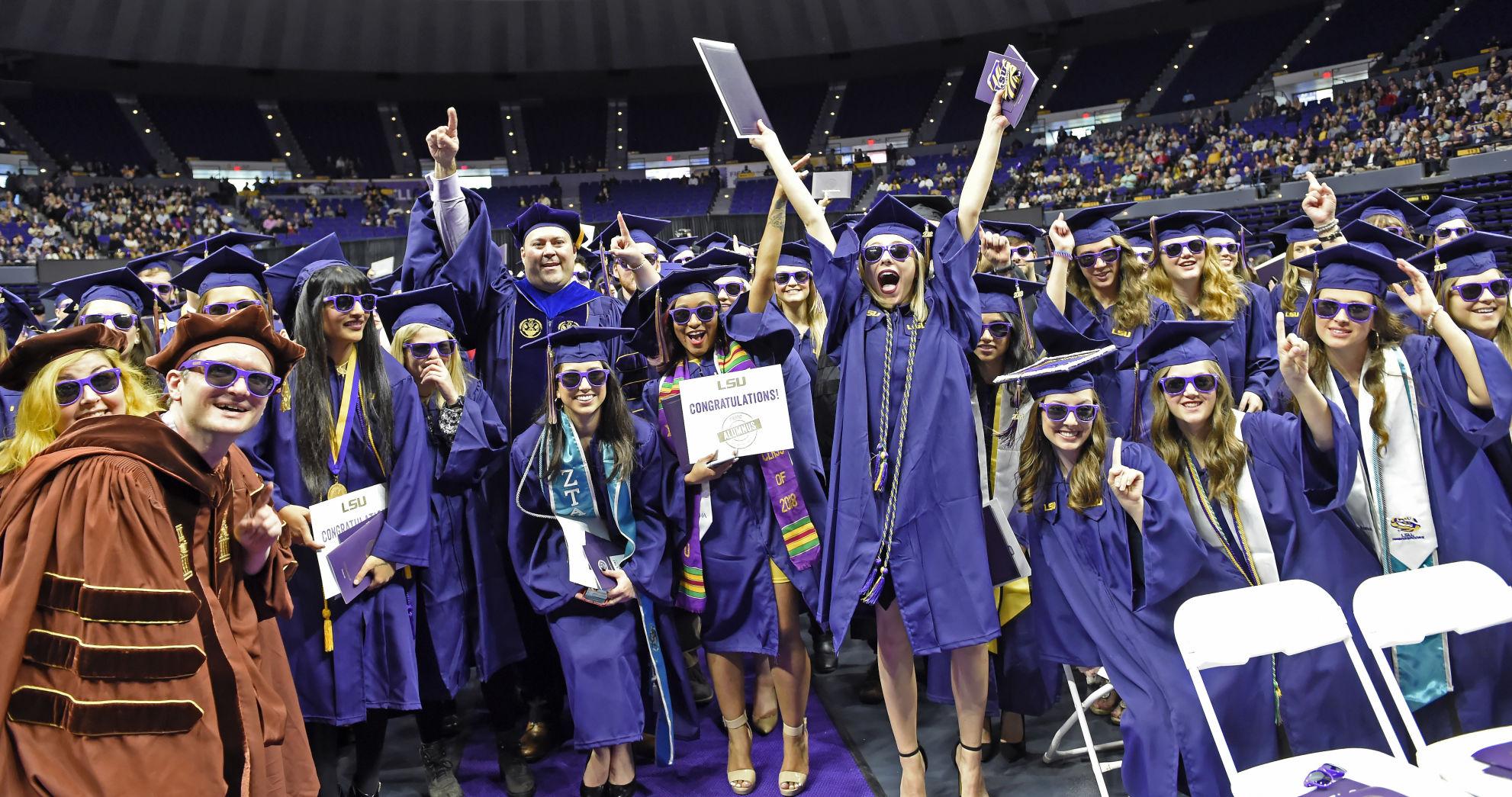 Photos Big hugs, creative caps as LSU graduates cross stage for fall