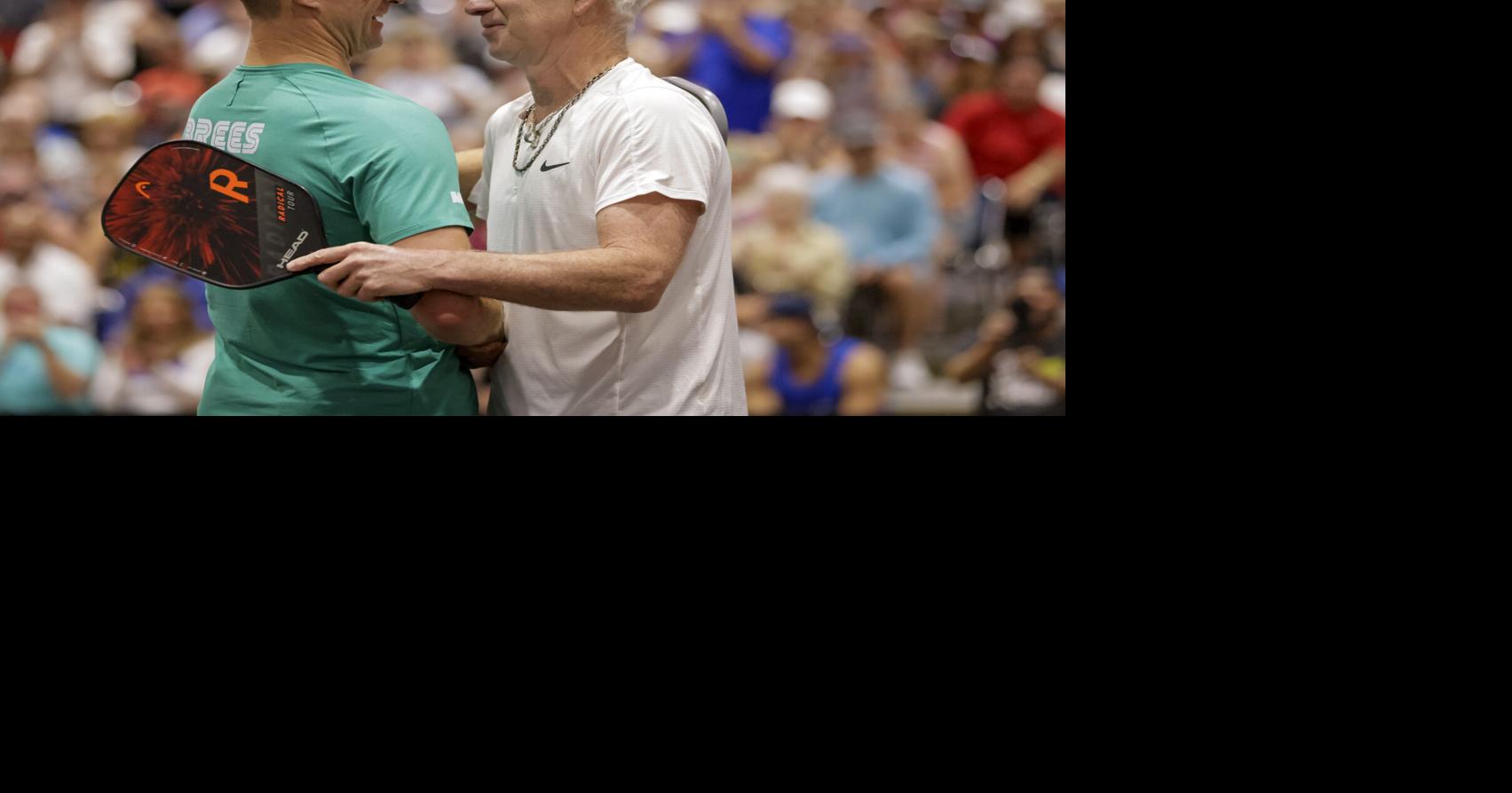 Photos: Brees and McEnroe split pickleball exhibition, but McEnroe steals ...