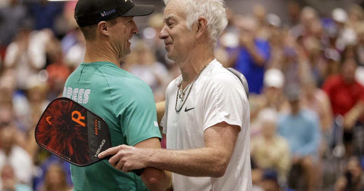Photos: Brees and McEnroe split pickleball exhibition, but McEnroe steals ...