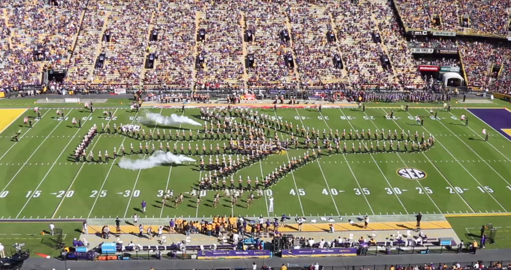'Incredible' halftime show by LSU marching band has coach Ed Orgeron