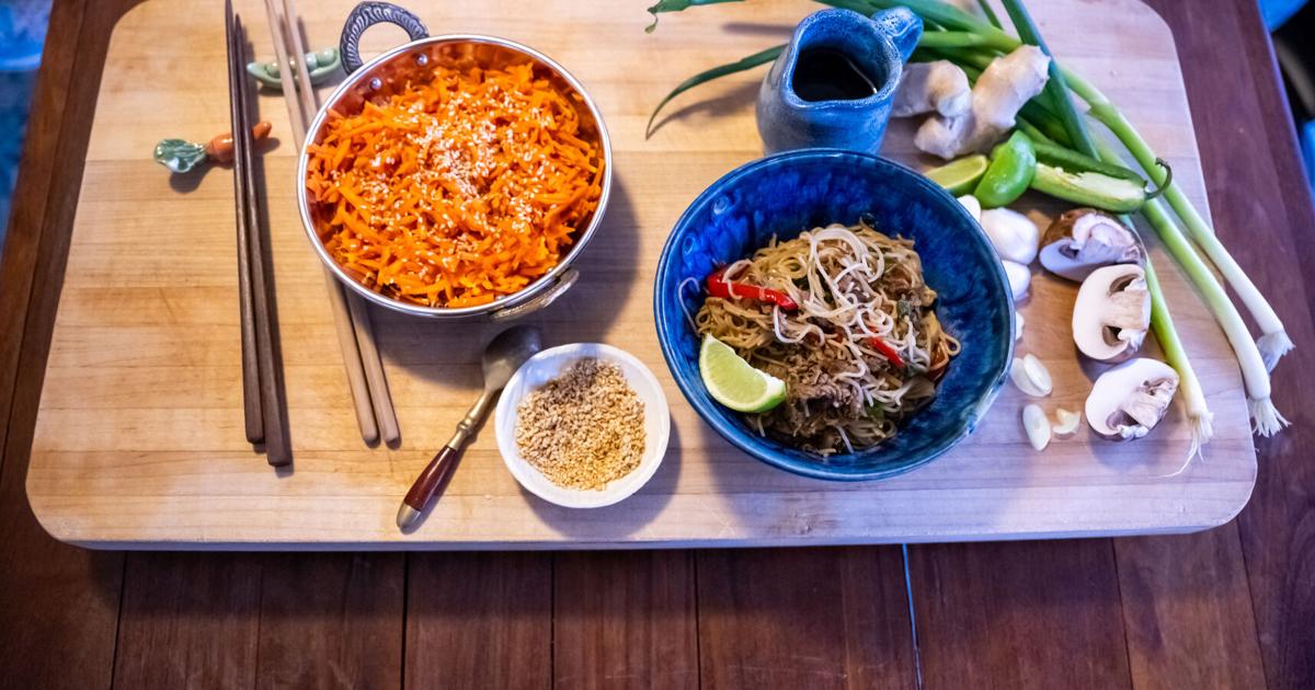 Learn to make celebrity chef Jamie Oliver's stir fry, with carrot salad on ...