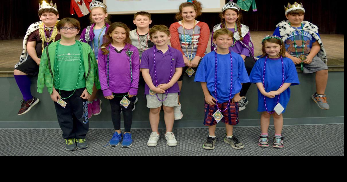 Runnels Elementary crowns Krewe of Runnels Royale during Mardi Gras