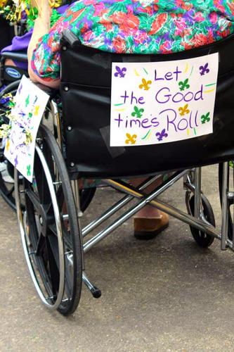mardi gras wheelchair decorations