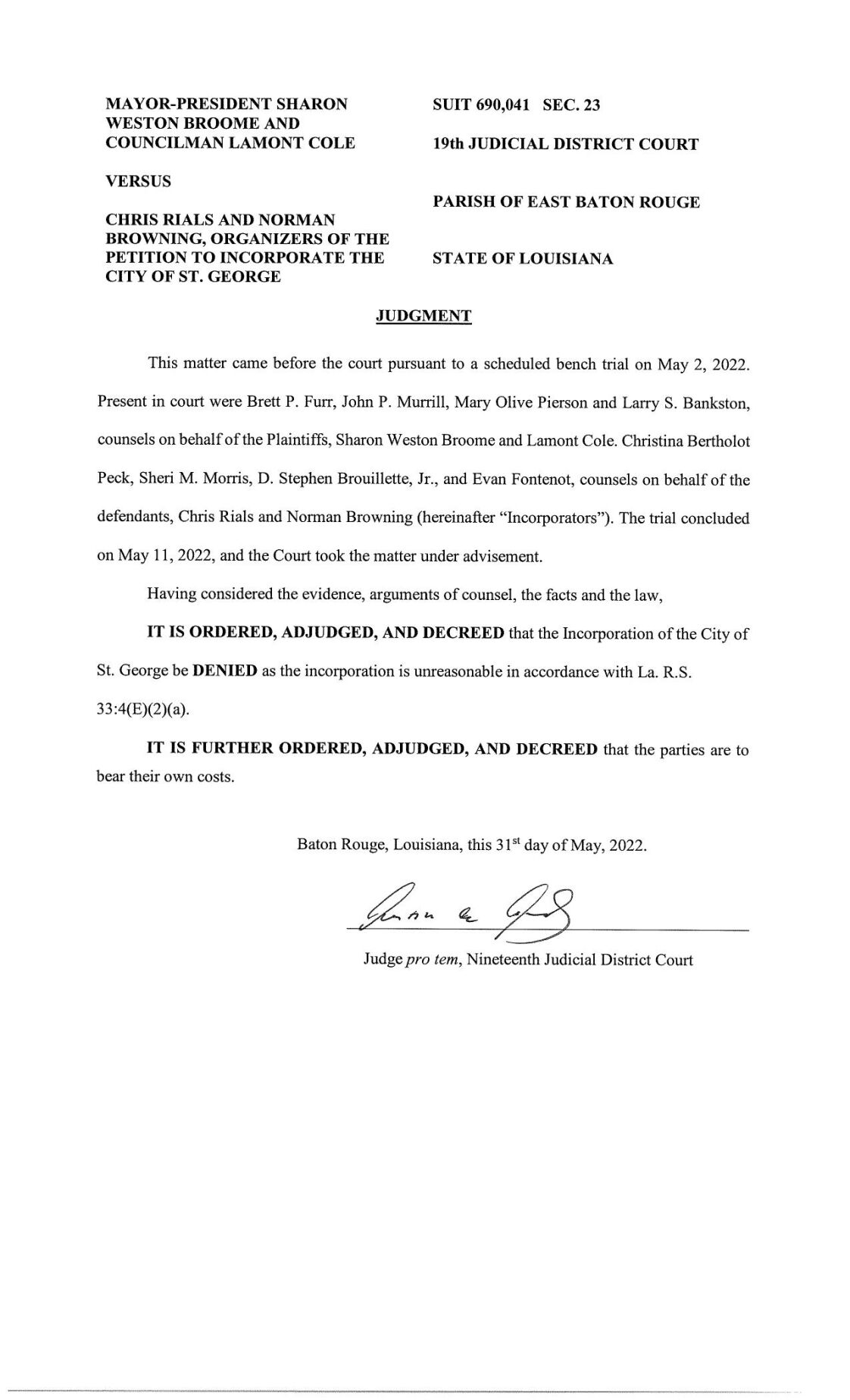 Judge denies incorporation of new city of St. George: See ruling ...