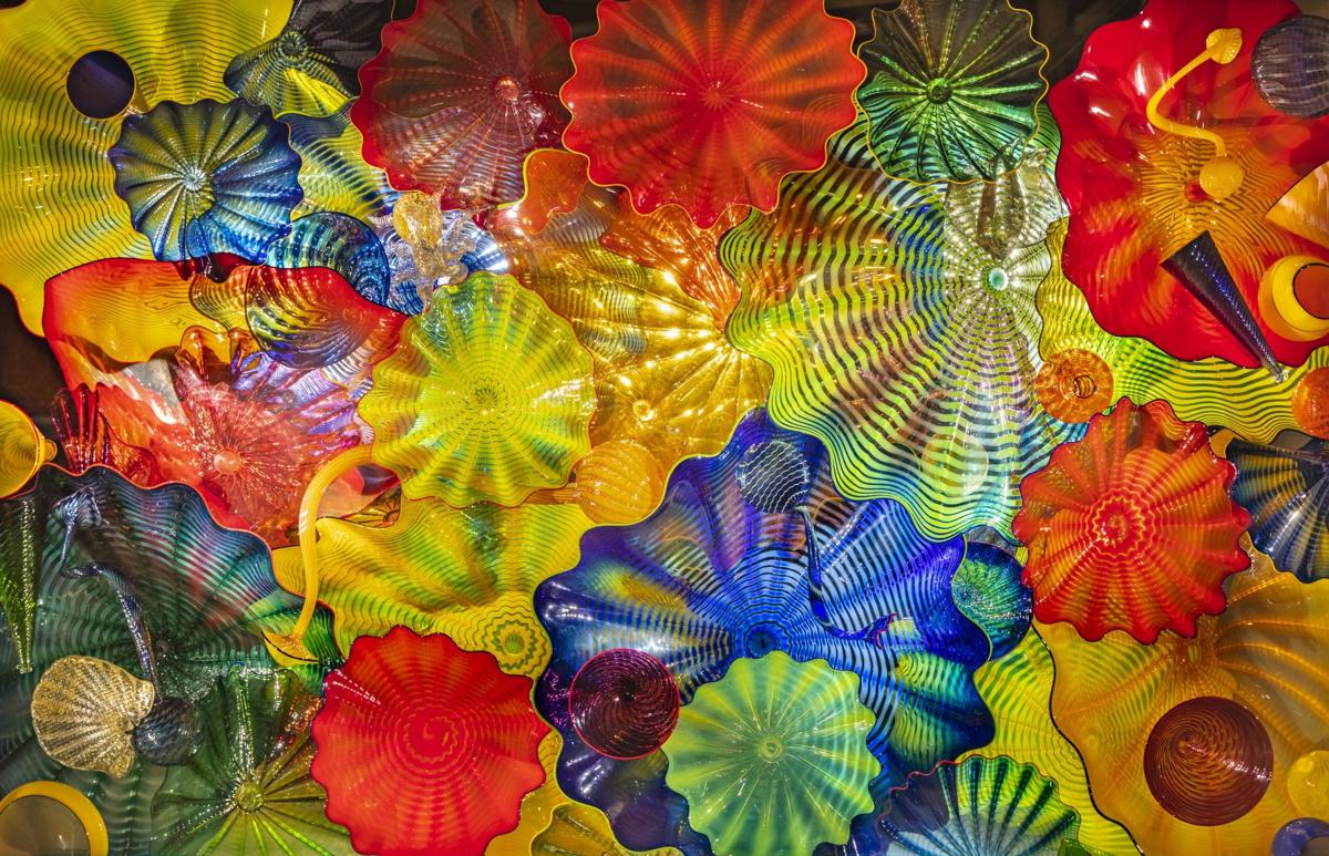 Intricate surprising glass works by Dale Chihuly at Arthur Roger are
