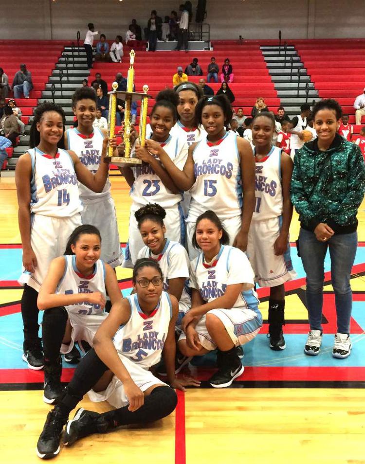 JV Lady Broncos win basketball tournament Zachary