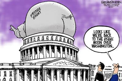 Walt Handelsman: Moon over DC