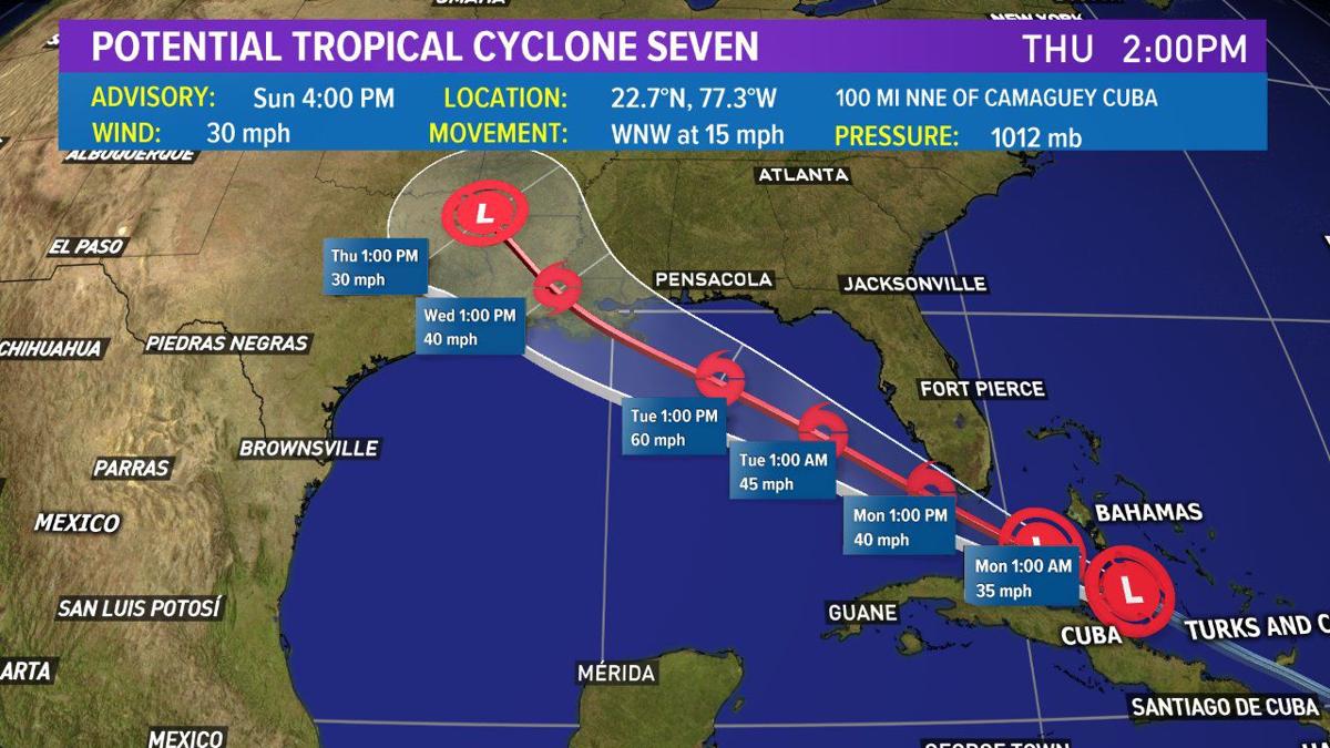 Potential tropical cyclone forms Tropical storm watch for south