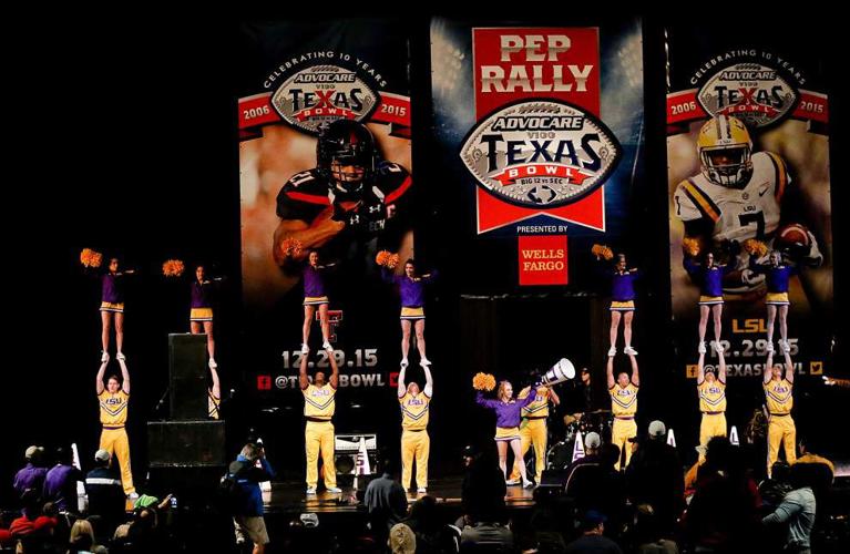 Photos: LSU cheerleaders, coach Les Miles, players lead crowd at Tigers ...