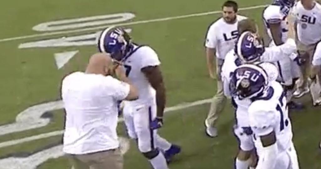 Watch As Lsu Assistant Strength Coach Headbutts Player Wearing A