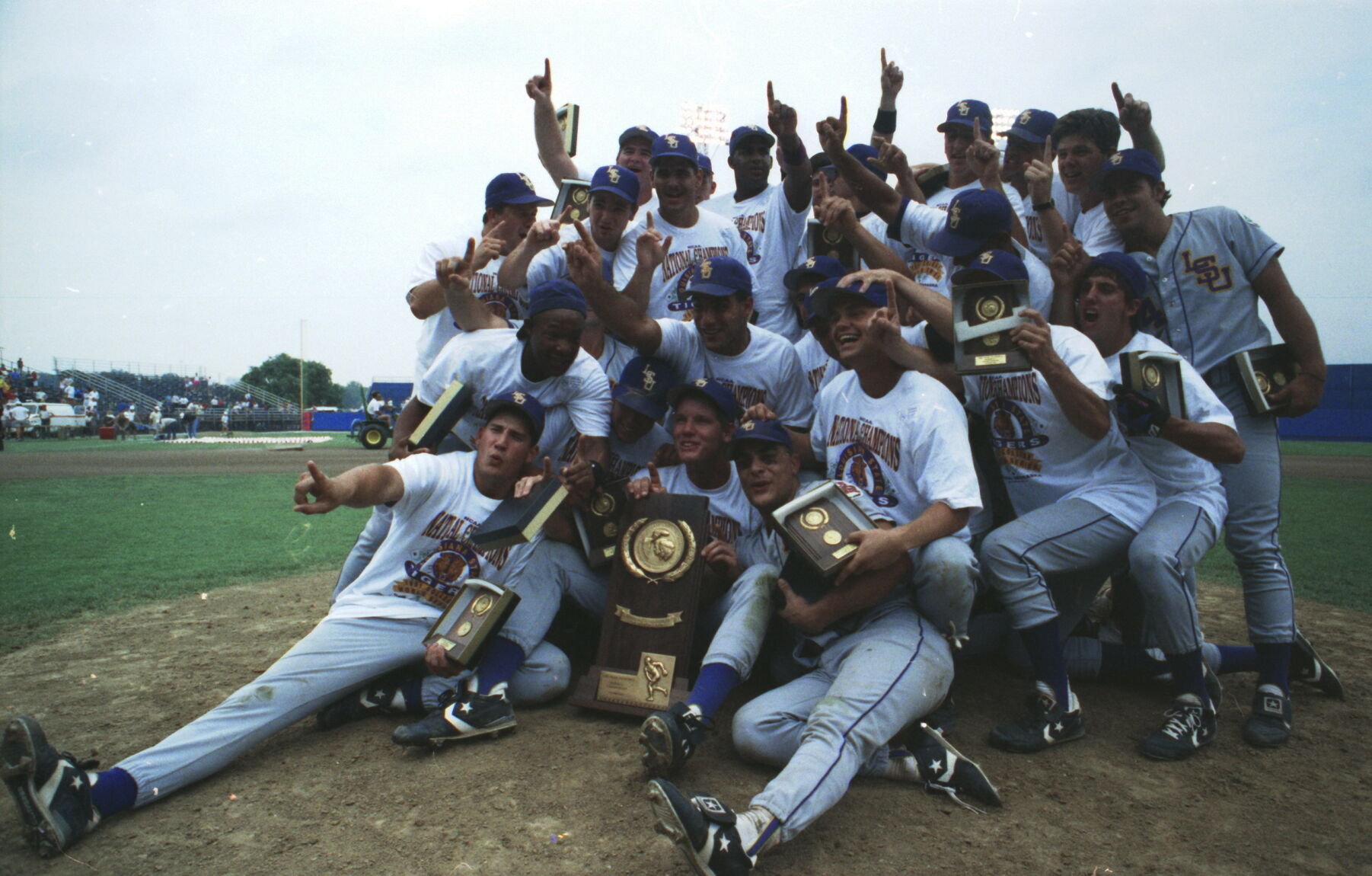 LSU Tigers College World Series 2024 Champions, Framed Newspaper Reprint, Sunday Advocate, June 9, 1991, LSU stops Wichita State for CWS title