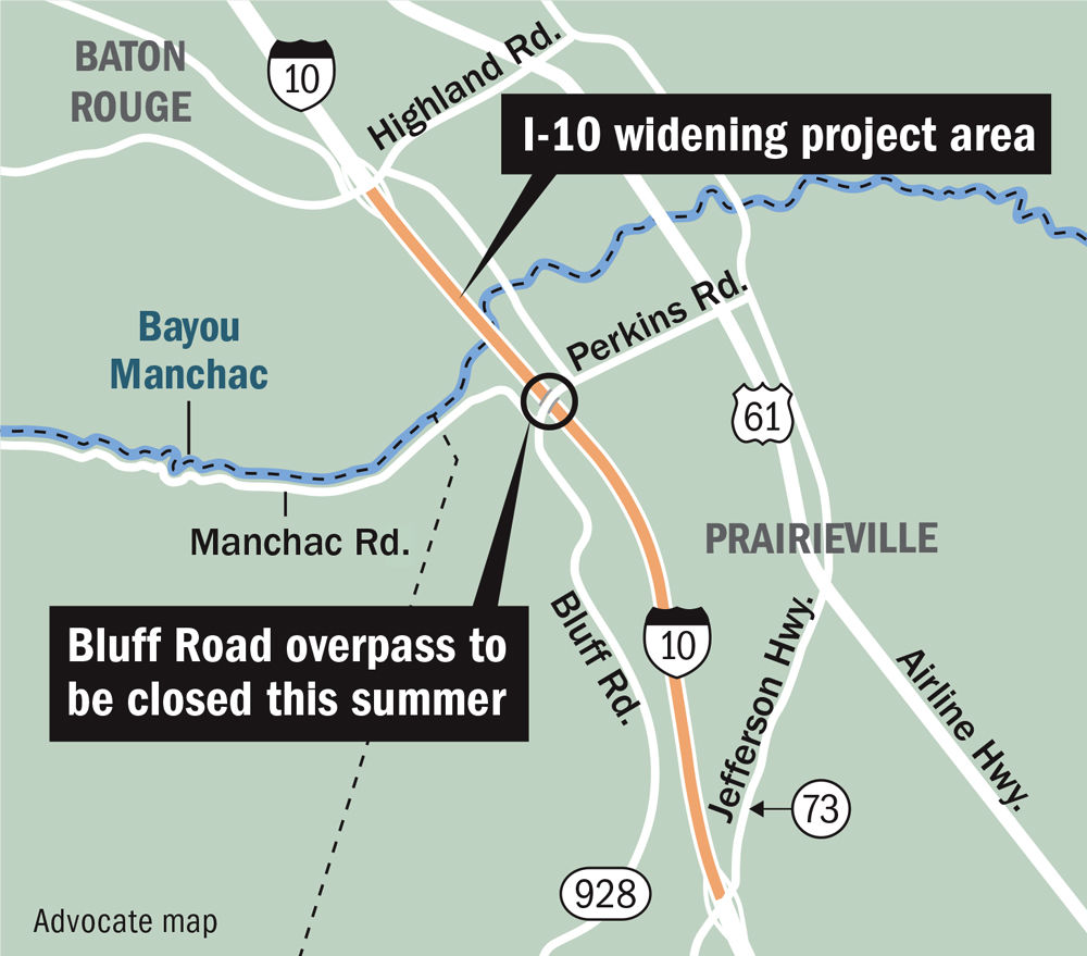 Planned Bluff Road closure for I10 project caught Ascension officials