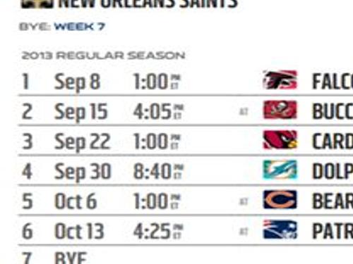 Breaking down the Saints' 2013 schedule