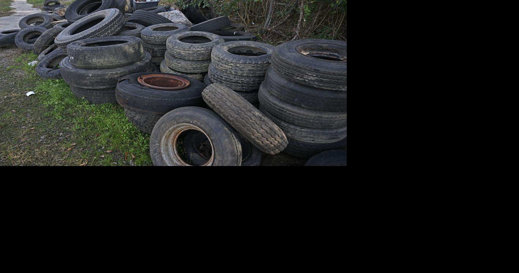Can a national company help with Louisiana's illegal tire dumping? Walmart uses its recycled rubber.