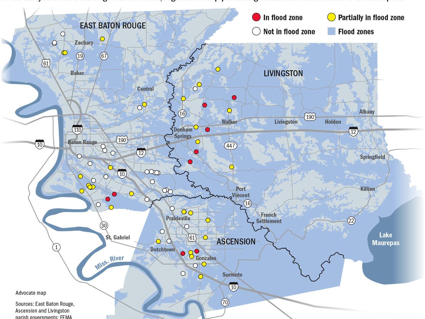 Experts Talk Missteps Lessons Learned And Plans For Future On Flood Anniversary Environment Theadvocate Com Flood Zone Map Baton Rouge