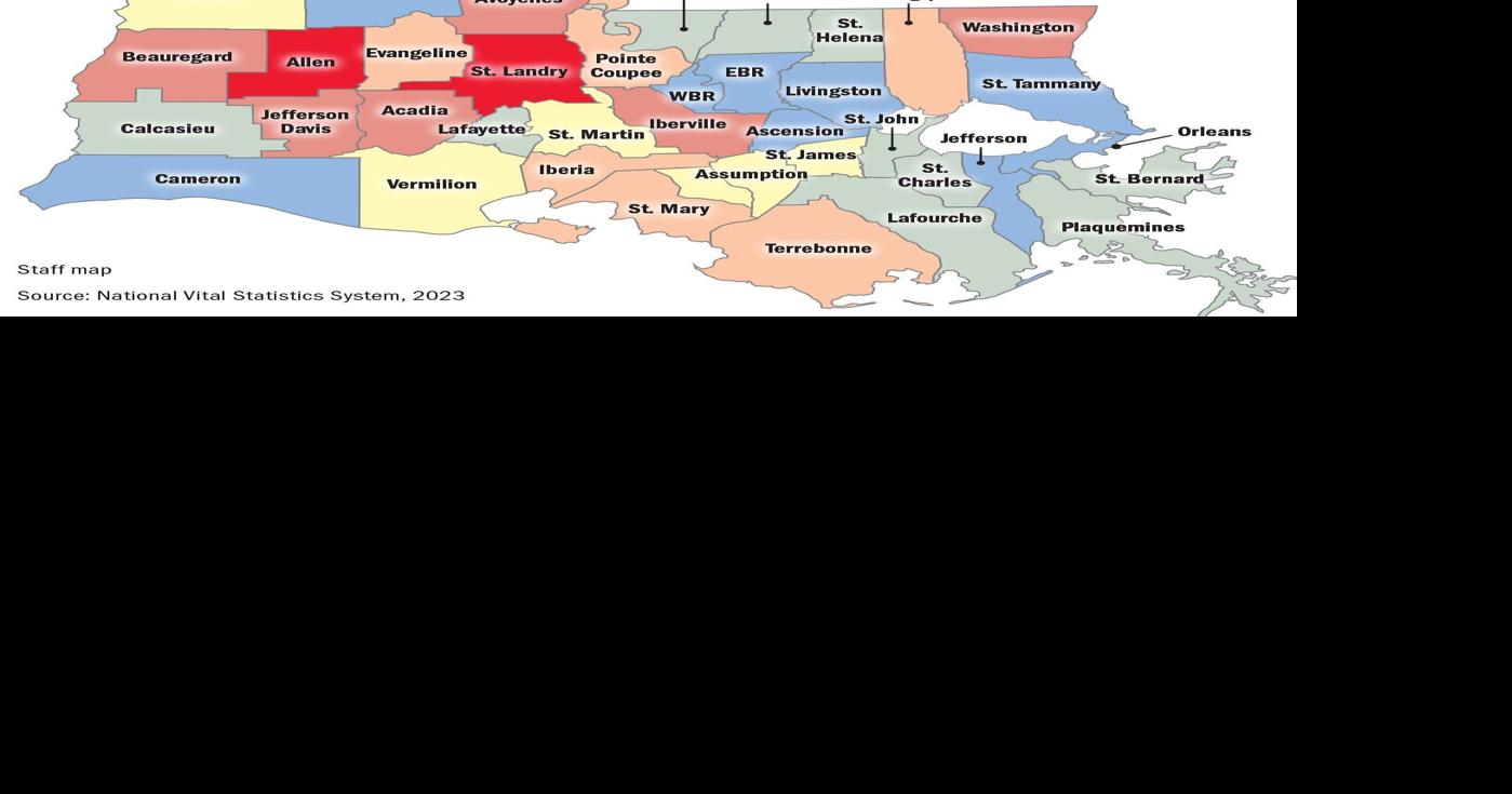 Louisiana has 8th-highest cancer death rates in the U.S. See parish data.