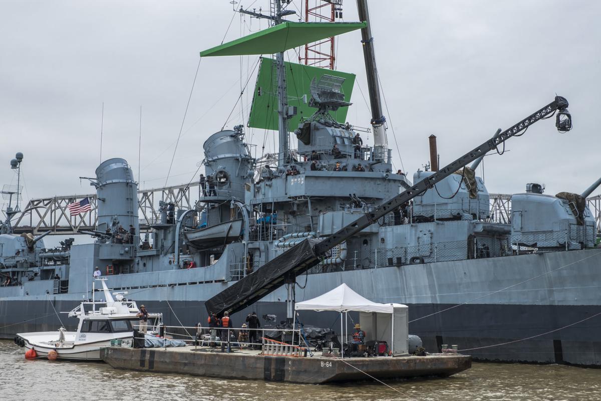 'Greyhound' Tom Hanks boards the USS Kidd in Baton Rouge for wartime